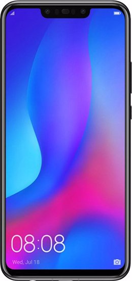 گوشی موبایل هوآوی مدل Huawei Nova 3 Black Front