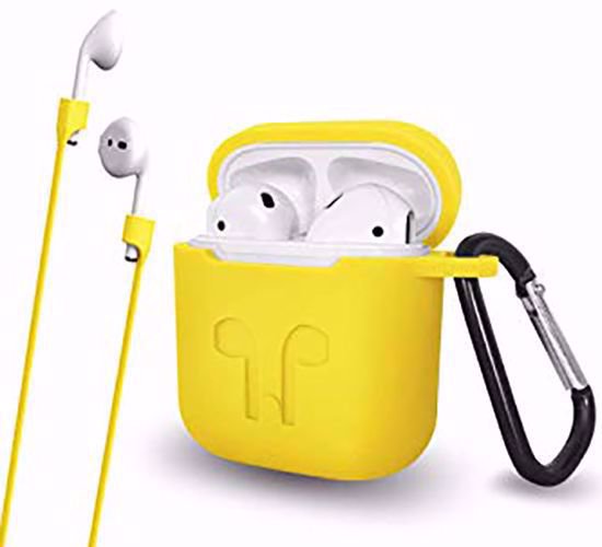 کاور محافظ سیلیکونی مناسب برای Apple AirPods yellow