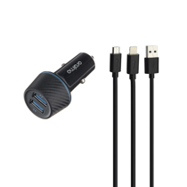 تصویر  شارژر فندکی ارایمو Highway مدل OCC-21DML به همراه کابل تبدیل USB به Micro USB/لایتنینگ